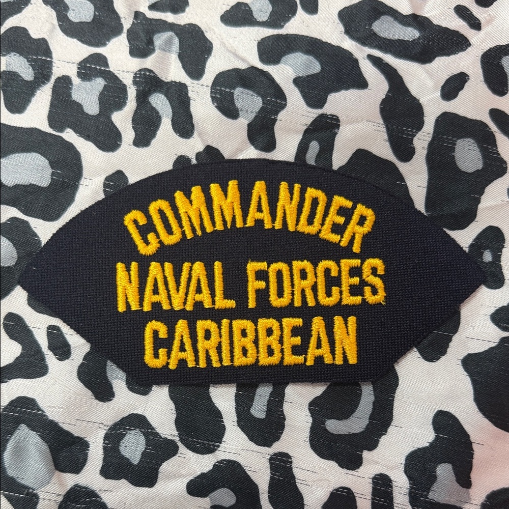 Commander Naval Forces Caribbean embroidered naval Patch